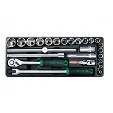 Набор-сет головок 1/2" 25предм. 6гр. 434х176мм TOPTUL