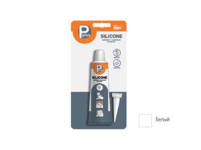 Герметик силиконовый  p plus «silicone sanitary» (бел.) 50мл в блистере